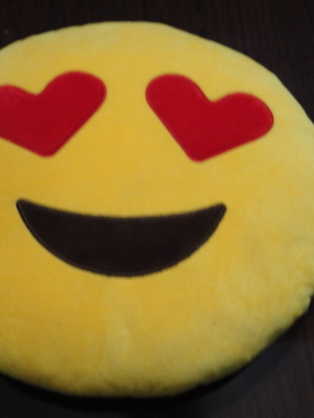 Yellow Heart Shaped Emoji Pillow